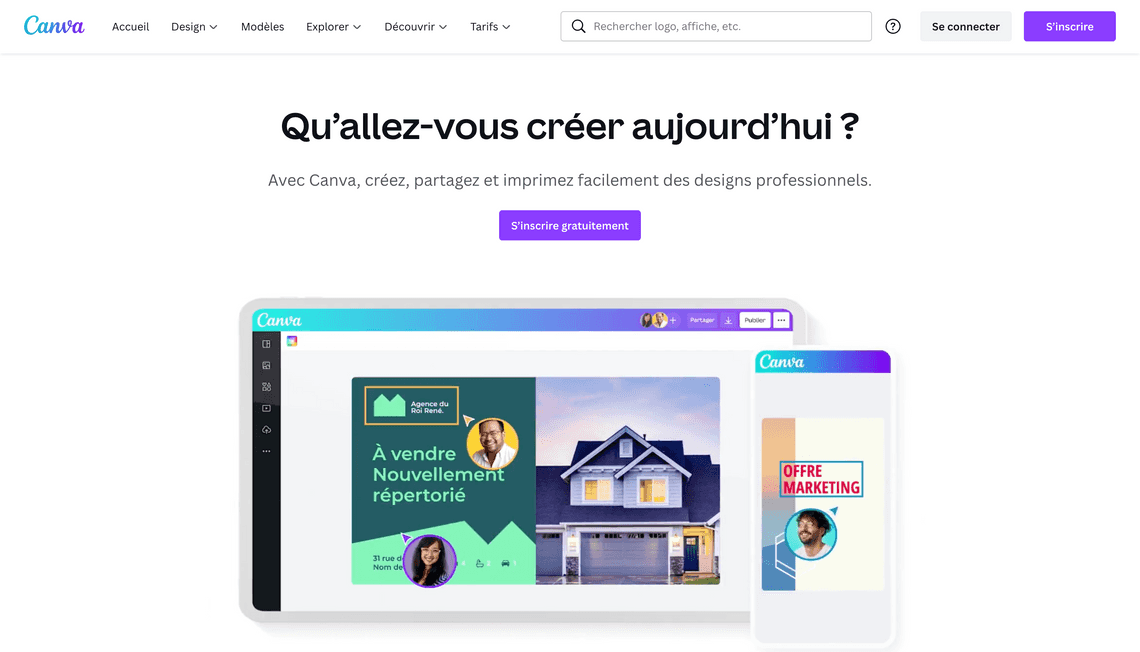 Capture d'écran de Canva Canva