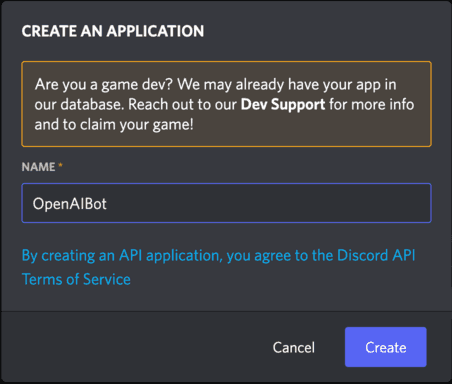 create application create application